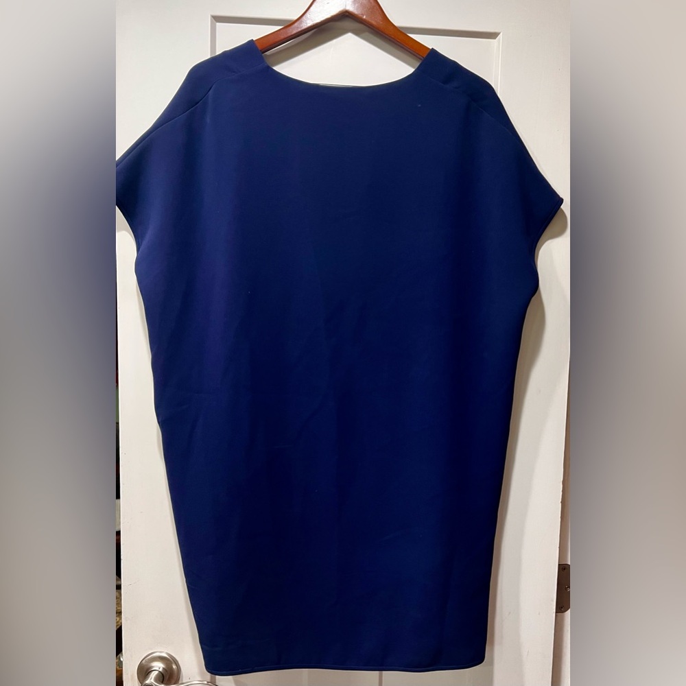 Diane Von Furstenberg Kora Oversized Navy Shift Dress pockets M - Picture 5 of 6